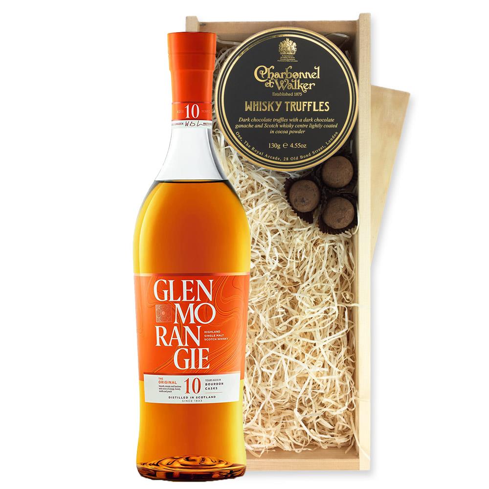 Glenmorangie 10 Year Old Single Malt Whisky And Whisky Charbonnel Truffles Chocolate Box